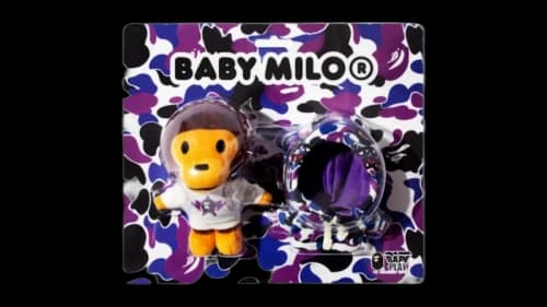 BAPE HK 20th Anniversary Baby Milo Keychain Royal Pruple