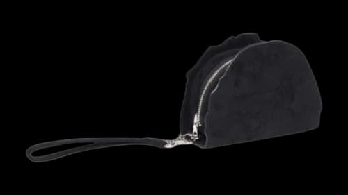 BAPE Ape Head Suede Embossed Pouch Bag Black