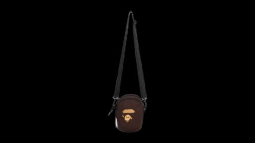 BAPE Ape Head Embroidered Crossbody Bag Brown