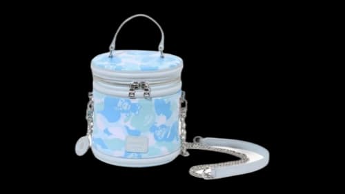 BAPE BABY LISA ABC CAMO Camouflage Cylindrical Hand bag Blue