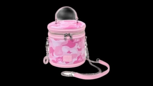 BAPE BABY LISA ABC CAMO Camouflage Cylindrical Hand bag Pink