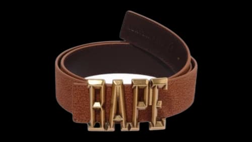 BAPE College Monogram Reversible Belt Sorrel