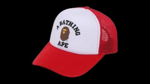 BAPE College Mesh Essential Cap Bright Red