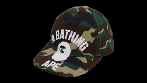 BAPE Glitch Woodland Camo Cap Army Green
