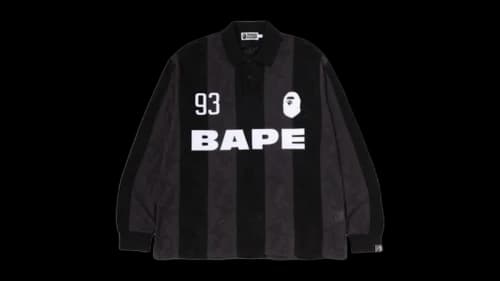 BAPE STAStripe Pattern Jacquard Multi Logo Relaxed Fit L/S T-shirt Black