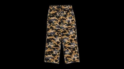 BAPE STA Over Print 1st Camo STA Mesh Sweatpants Misted Yellow