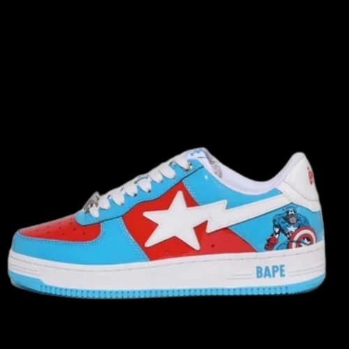 A BATHING APE x Marvel Bape Sta Low 'Blue Captain America'