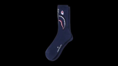 BAPE Shark Jacquard Socks Navy Blue