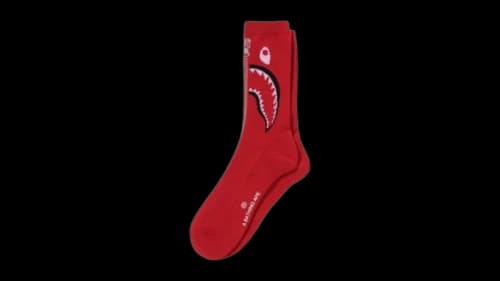 BAPE Shark Jacquard Socks Bright Red