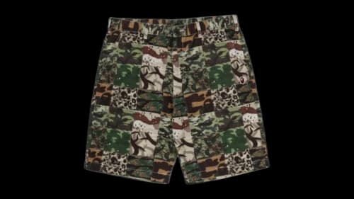 BAPE Camo Patchwork Short Army Green
