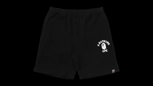 BAPE College Sweat Shorts Black