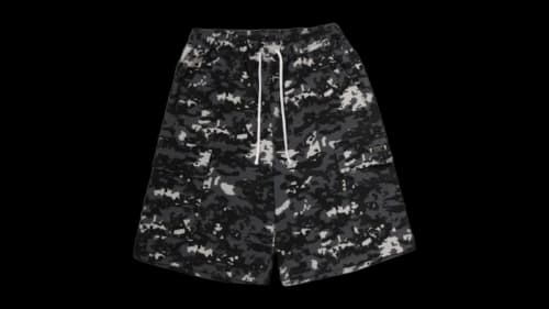 BAPE Multi Pixel Camo BAPE STA Logo Cargo Relaxed Fit Sweat Shorts Black