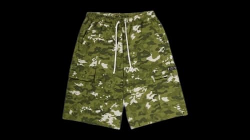 BAPE Multi Pixel Camo BAPE STA Logo Cargo Relaxed Fit Sweat Shorts Army Green