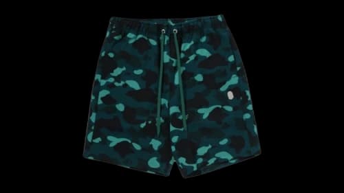 BAPE Color Camo Metal Ape Head Relaxed Fit Sweat Shorts (SS26) Emerald