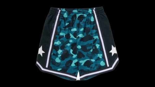 BAPE Color Camo Mesh Relaxed Fit Shorts Emerald