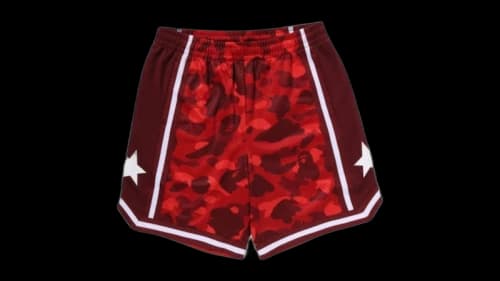 BAPE Color Camo Mesh Relaxed Fit Shorts Bright Red
