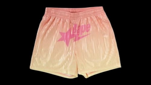 BAPE Dip Dye Multi Logo Shorts Salmon Pink