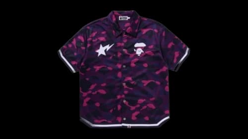 BAPE Color Camo Warm Up Short Sleeves Shirt Royal Purple