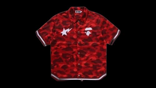 BAPE Color Camo Warm Up Short Sleeves Shirt Bright Red