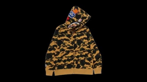 BAPE 1st Camo Shark Full Zip Jacket (FW26) Misted Yellow