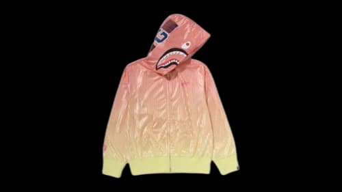 BAPE Dip Dye Shark Full Zip Hoodie Salmon Pink