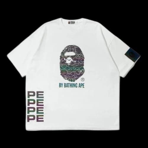 BAPE Ape Head Logo Printing Short Sleeve White