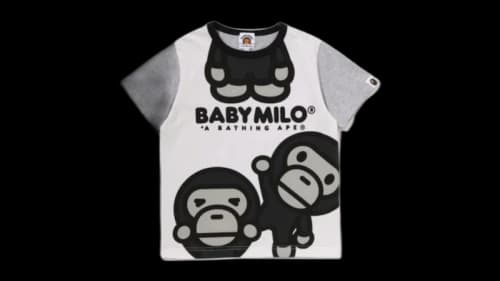 BAPE Kids Pretend Baby Milo Tee Grey