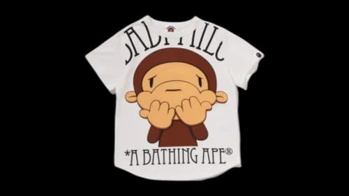 BAPE Kids Big Drawn Baby Milo Tee White