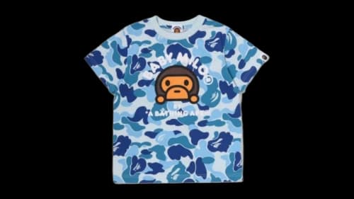 BAPE Kids Abc Camo Baby Milo Tee Blue