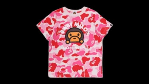 BAPE Kids Abc Camo Baby Milo Tee Carmine Rose