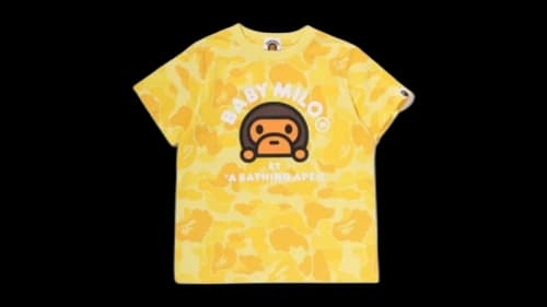 BAPE Kids Abc Camo Baby Milo Tee Yellow