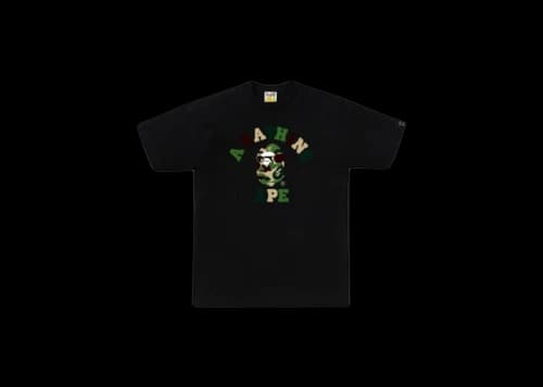 BAPE ABC Camo College Green Camo T-shirt (FW26) Black