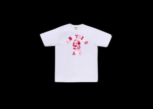 BAPE ABC Camo College Red Camo T-shirt (FW26) White