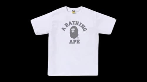 BAPE Reflective on College T-shirt White (SS26)