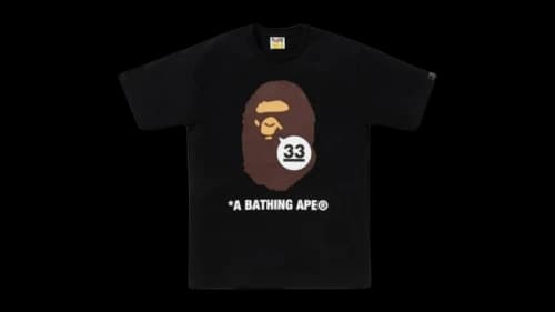 BAPE A Bathing Ape 33rd Anniversary Ape Head T-shirt Black