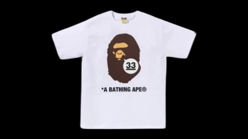 BAPE A Bathing Ape 33rd Anniversary Ape Head T-shirt White