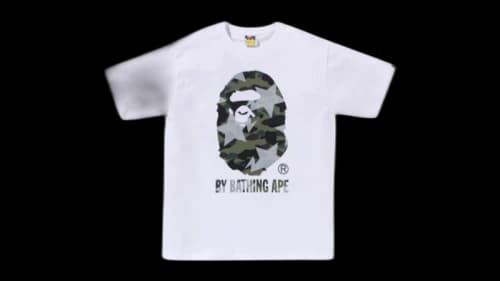 BAPE STA Over Print 1st Camo By Bathing Ape Tee White/Green