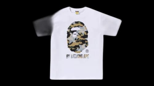 BAPE STA Over Print 1st Camo By Bathing Ape Tee White/Yellow
