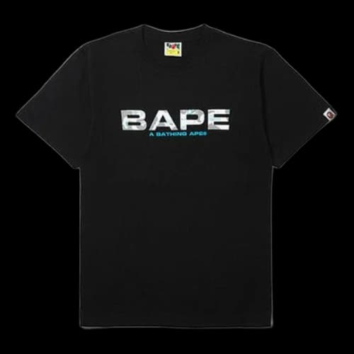 BAPE Ape Head Metallic Alphabet Short Sleeve Black