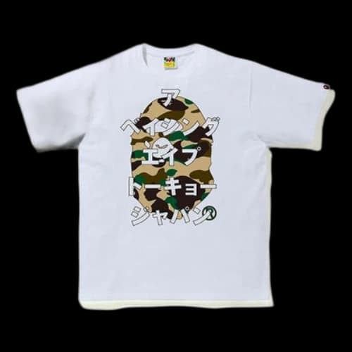 BAPE SS20 Ape Head Pattern Printing Short Sleeve White