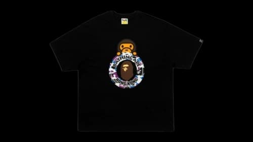 BAPE HK 20th Anniversary Baby Milo Camo Busy Works Relaxed Fit T-shirt Black