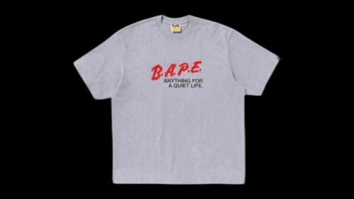BAPE Motto Logo Relaxed Fit T-shirt Grey