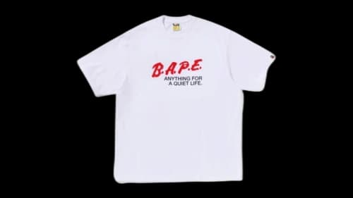 BAPE Motto Logo Relaxed Fit T-shirt White