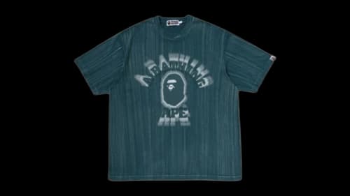 BAPE Brush College Relaxed Fit T-shirt Dark Blue