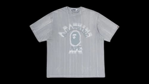 BAPE Brush College Relaxed Fit T-shirt Grey