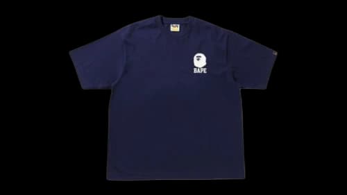 BAPE Lukewarm Water Logo Relaxed Fit T-shirt Navy Blue