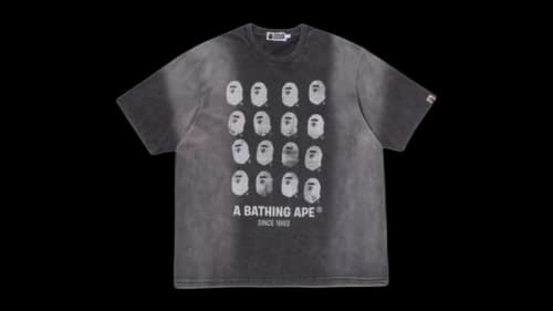 BAPE Bleeched Multi Ape Head Logo Relaxed Fit T-shirt Dark Grey