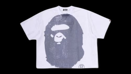 BAPE Water Print Ape Head Mesh Relaxed Fit T-shirt White