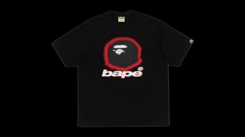 BAPE Spray Ape Head Relaxed Tee Black