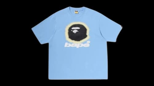 BAPE Spray Ape Head Relaxed Tee Sky Blue